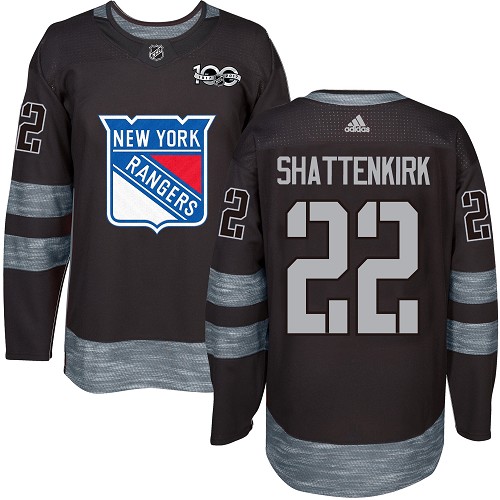 Adidas Rangers #22 Kevin Shattenkirk Black 1917-100th Anniversary Stitched NHL Jersey - Click Image to Close